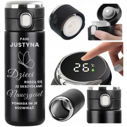 TERMOS KUBEK TERMICZNY LED Z GRAWEREM prezent dla nauczyciela