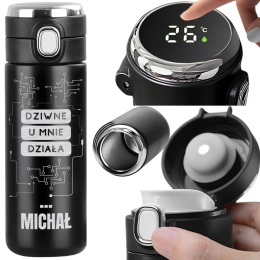 TERMOS KUBEK TERMICZNY LED Z GRAWEREM prezent dla programisty