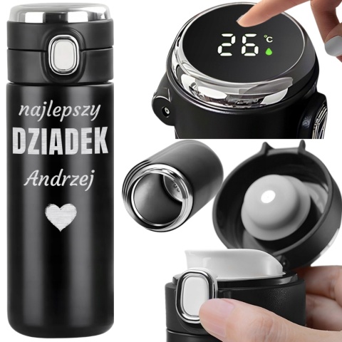 Termos LED 420ml z grawerem - prezent dla dziadka