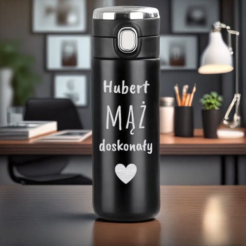 Termos LED 420ml z grawerem - prezent dla męża