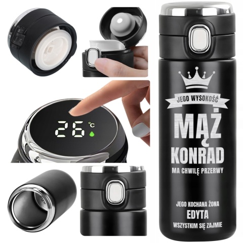 Termos LED Jego Wysokość Mąż – prezent dla męża
