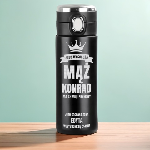 Termos LED Jego Wysokość Mąż – prezent dla męża