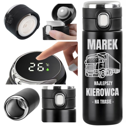 Termos z grawerem „Najlepszy kierowca na trasie” – prezent dla kierowcy tira