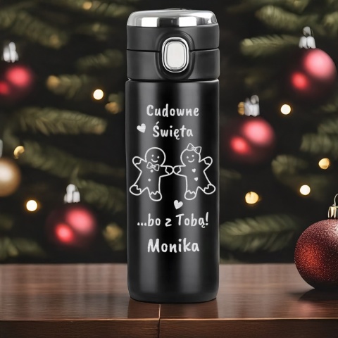 Termos LED z grawerem - prezent na święta dla męża lub żony