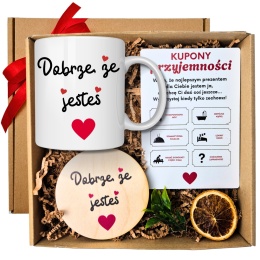 Zestaw DOBRZE, ŻE JESTEŚ kubek kupony miłości