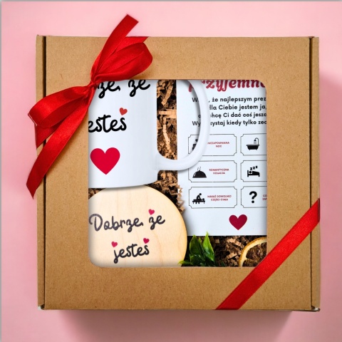 Zestaw DOBRZE, ŻE JESTEŚ kubek kupony miłości