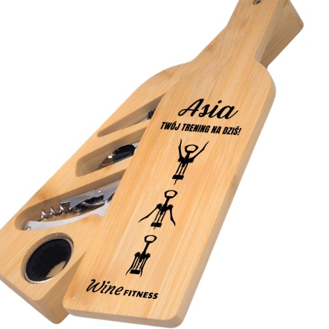 Akcesoria do wina w bambusowej butelce - zestaw do wina, prezent dla kobiety