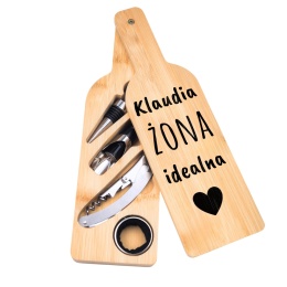 Akcesoria do wina w bambusowym etui – zestaw do wina prezent dla żony idealnej