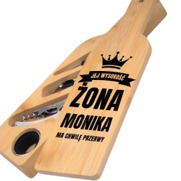 Akcesoria do wina w bambusowym etui – zestaw do wina prezent dla żony