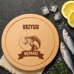 BUKOWA DESKA Z GRAWEREM - PREZENT DLA ZAPALONEGO WĘDKARZA
