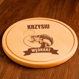 BUKOWA DESKA Z GRAWEREM - PREZENT DLA ZAPALONEGO WĘDKARZA