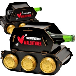 CZOŁG NA PIWO DREWNIANY Z GRAWEREM - WYSTRZAŁOWYCH WALENTYNEK