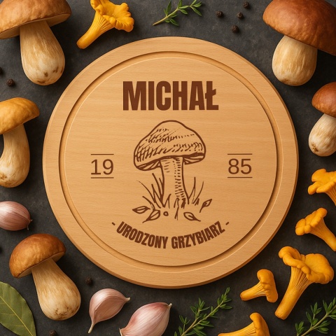 Deska bukowa z grawerem – idealny prezent dla urodzonego grzybiarza
