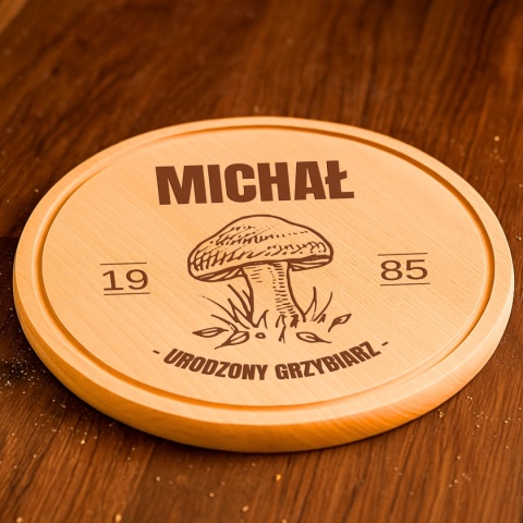 Deska bukowa z grawerem – idealny prezent dla urodzonego grzybiarza