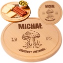 Deska bukowa z grawerem – idealny prezent dla urodzonego grzybiarza