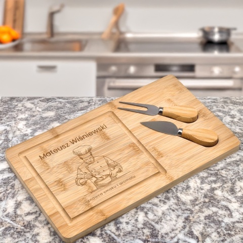 Deska do serów z grawerem - elegancki prezent dla kucharza