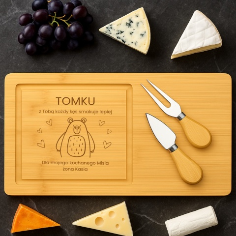 Deska do serów z grawerem - romantyczny prezent dla męża