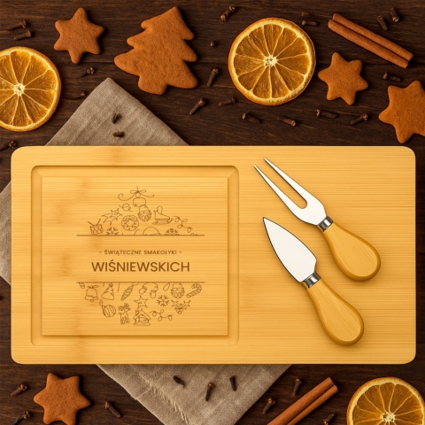 Deska do serów z grawerem - świąteczny prezent pod choinkę