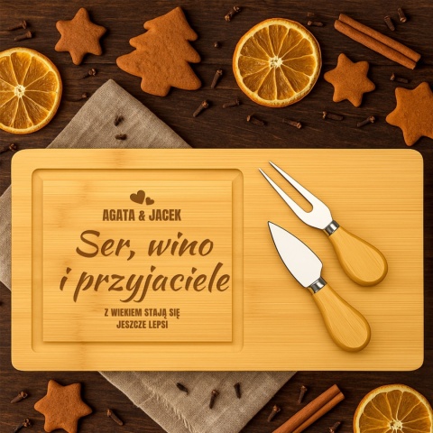 Deska do serów z personalizacją – prezent dla dwojga / przyjaciół