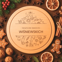 Deska kuchenna z grawerem - świąteczne smakołyki rodziny