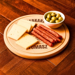 DREWNIANA DESKA BUKOWA Z GRAWEREM - WYJĄTKOWY PREZENT DLA WĘDKARZA