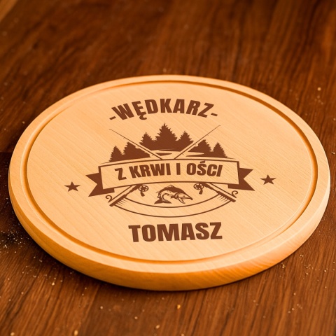 Drewniana deska bukowa z grawerem - wyjątkowy prezent dla wędkarza