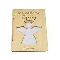 DREWNIANA PAMIĄTKA NA CHRZEST Z BIAŁĄ KOPERTĄ 18x13cm