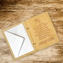 DREWNIANA PAMIĄTKA NA KOMUNIĘ Z BIAŁĄ KOPERTĄ 18x13cm