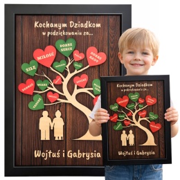 DREWNIANY OBRAZ DLA DZIADKÓW - NADRUK UV NA DREWNIE