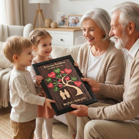 DREWNIANY OBRAZ DLA DZIADKÓW - NADRUK UV NA DREWNIE