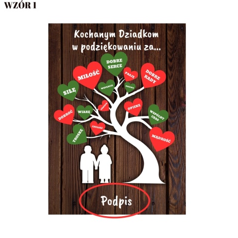 DREWNIANY OBRAZ DLA DZIADKÓW - NADRUK UV NA DREWNIE