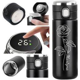 GRAWEROWANY KUBEK TERMOS Z WYŚWIETLACZEM 400ml DLA NIEJ