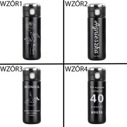 GRAWEROWANY KUBEK TERMOS Z WYŚWIETLACZEM 400ml DLA NIEJ