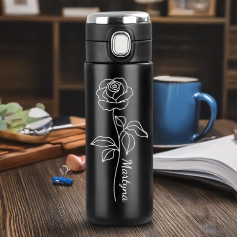 GRAWEROWANY KUBEK TERMOS Z WYŚWIETLACZEM 400ml DLA NIEJ