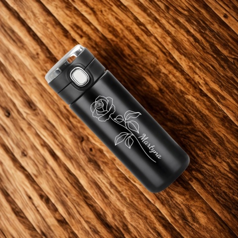 GRAWEROWANY KUBEK TERMOS Z WYŚWIETLACZEM 400ml DLA NIEJ