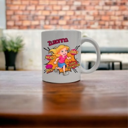 KUBEK SUPER DZIEWCZYNA Z IMIENIEM I DEDYKACJĄ NA DZIEŃ DZIEWCZYNY