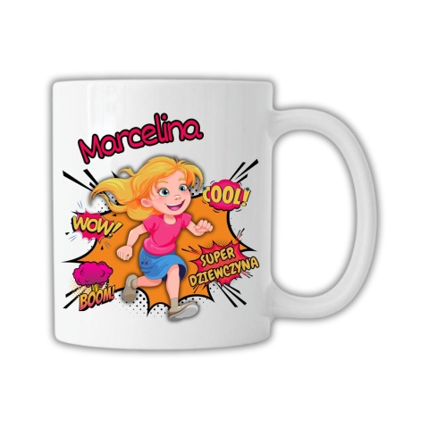 KUBEK SUPER DZIEWCZYNA Z IMIENIEM I DEDYKACJĄ NA DZIEŃ DZIEWCZYNY