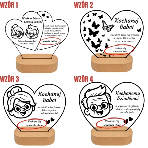LAMPKA GRAWEROWANA NA DZIEŃ BABCI I DZIADKA