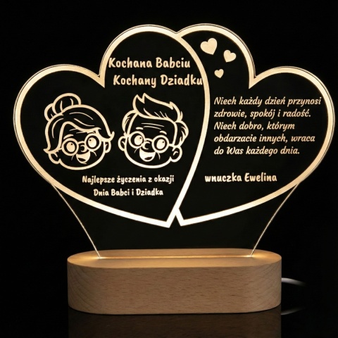 LAMPKA GRAWEROWANA NA DZIEŃ BABCI I DZIADKA