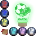 Prezent dla małego piłkarza – personalizowana lampka LED z imieniem