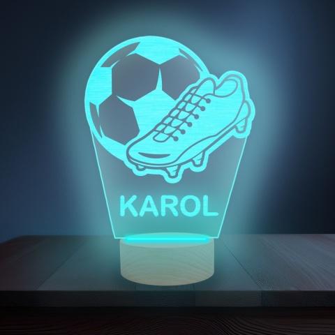 Prezent dla małego piłkarza – personalizowana lampka LED z imieniem