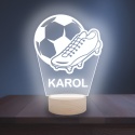 Prezent dla małego piłkarza – personalizowana lampka LED z imieniem