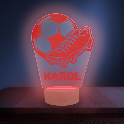 Prezent dla małego piłkarza – personalizowana lampka LED z imieniem