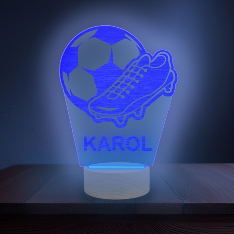 Prezent dla małego piłkarza – personalizowana lampka LED z imieniem