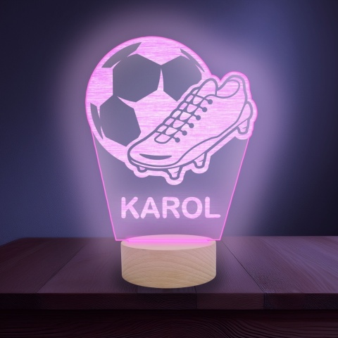 Prezent dla małego piłkarza – personalizowana lampka LED z imieniem