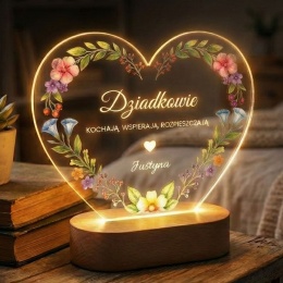 LAMPKA LED Z NADRUKIEM NA SZKLE DLA BABCI I DZIADKA