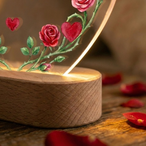 LAMPKA PLEXI Z NADRUKIEM NA WALENTYNKI