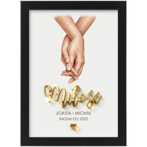 Prezent na Walentynki – Obraz 3D w Ramce z Personalizacją – Dla Niej i Dla Niego