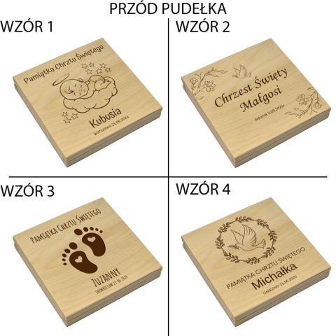 PAMIĄTKA NA CHRZEST CHRZTU ŚWIĘTEGO PUDEŁKO NA PIENIĄDZE 14,5X14,5