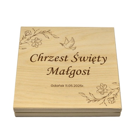 PAMIĄTKA NA CHRZEST CHRZTU ŚWIĘTEGO PUDEŁKO NA PIENIĄDZE 14,5X14,5
